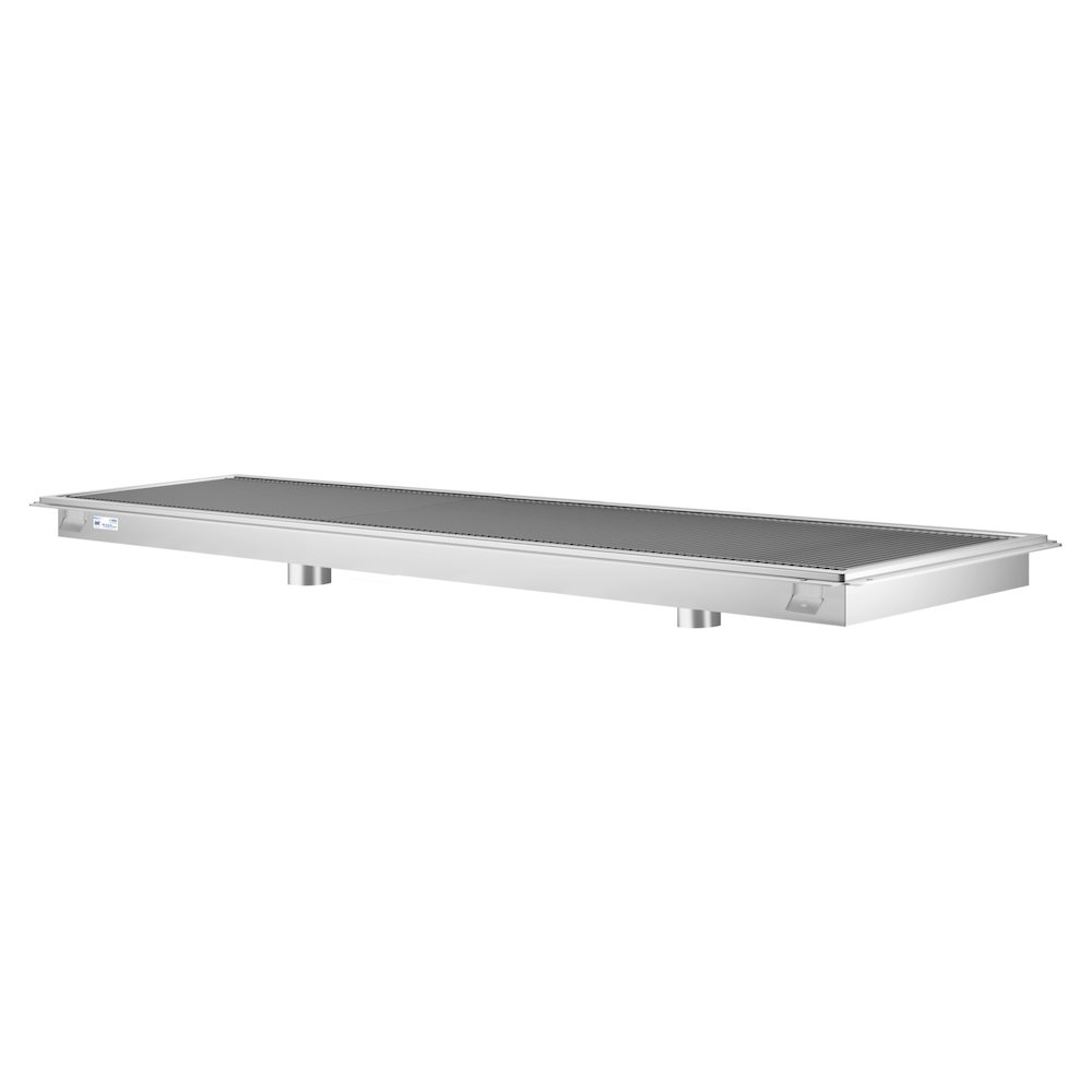 24" x 96" Stainless Steel Floor Trough Drain, 14-Gauge. Picture 3