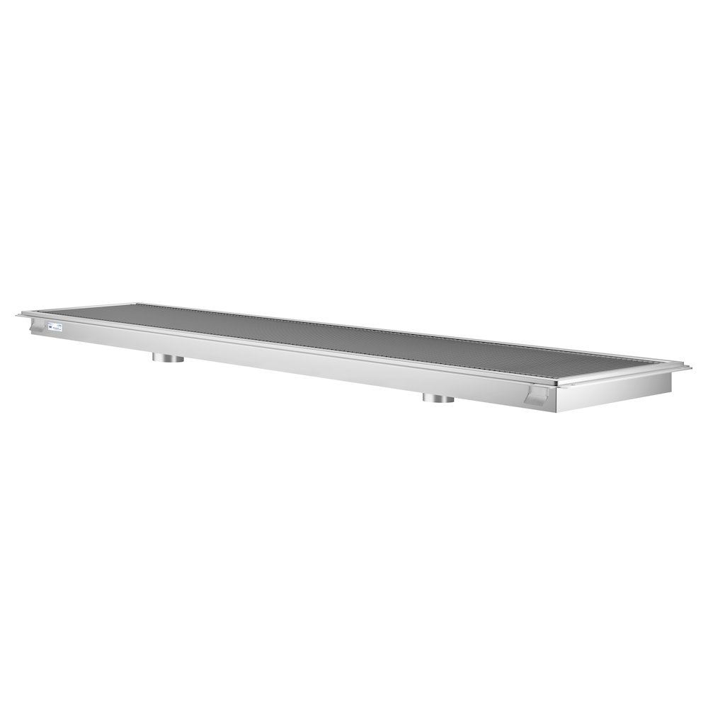 24" x 120" Stainless Steel Floor Trough Drain, 14-Gauge. Picture 3