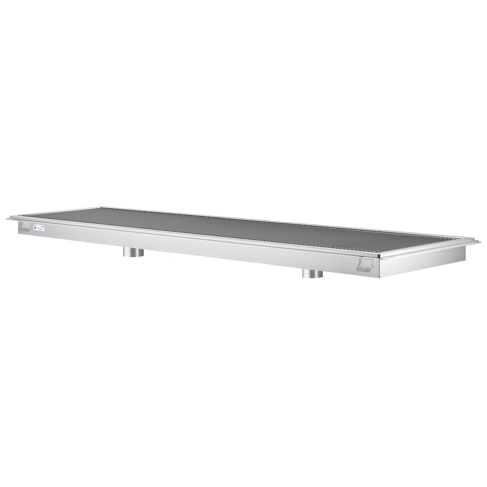 24" x 108" Stainless Steel Floor Trough Drain, 14-Gauge. Picture 3