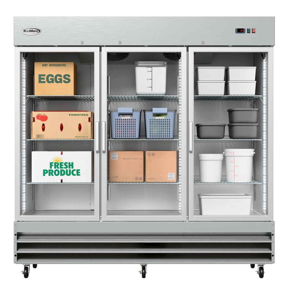 81 in. Three-Door Reach-In Refrigerator - 72 Cu Ft.. Picture 3