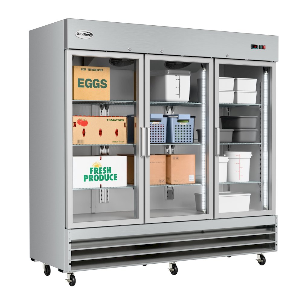 81 in. Three-Door Reach-In Refrigerator - 72 Cu Ft.. Picture 1
