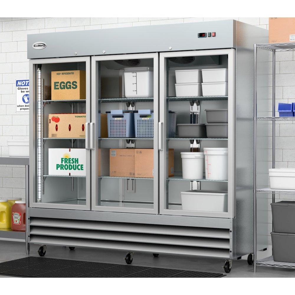 81 in. Three-Door Reach-In Refrigerator - 72 Cu Ft.. Picture 5
