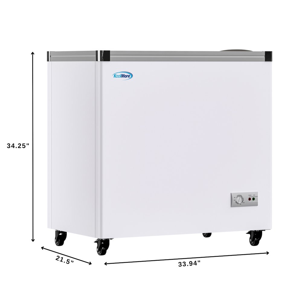 33 in. Flat Top Ice Cream Display Freezer, 7 cu. ft. Capacity in White. Picture 4