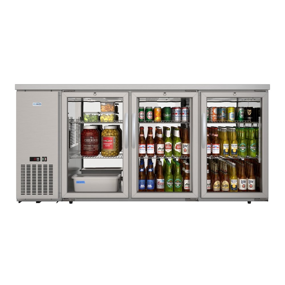72 in. Three Glass Door Back Bar Cooler Refrigerator. Picture 3