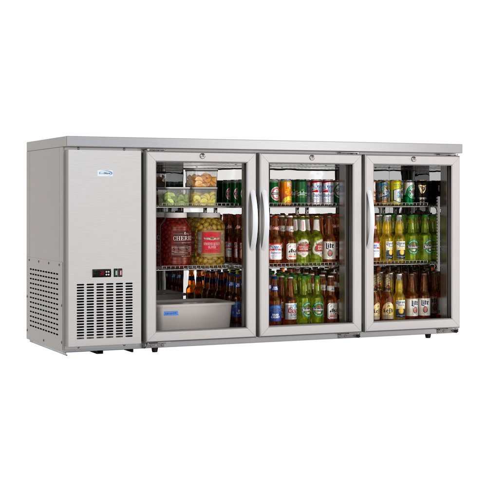 72 in. Three Glass Door Back Bar Cooler Refrigerator. Picture 1