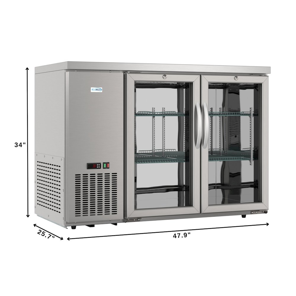 47 in. Two Glass Door Back Bar Cooler Refrigerator. Picture 2