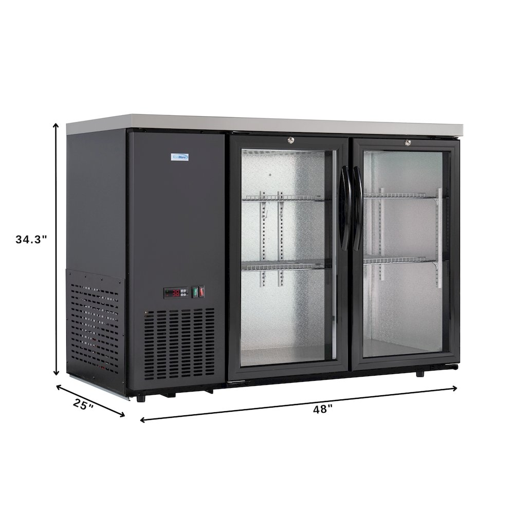 47 in. Two Glass Door Back Bar Cooler Refrigerator. Picture 2
