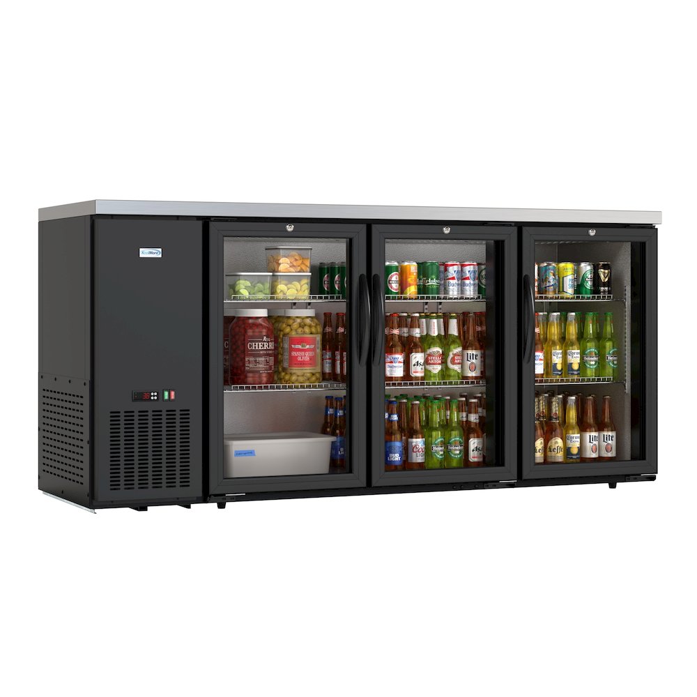 72 in. Three Glass Door Back Bar Cooler Refrigerator. Picture 1