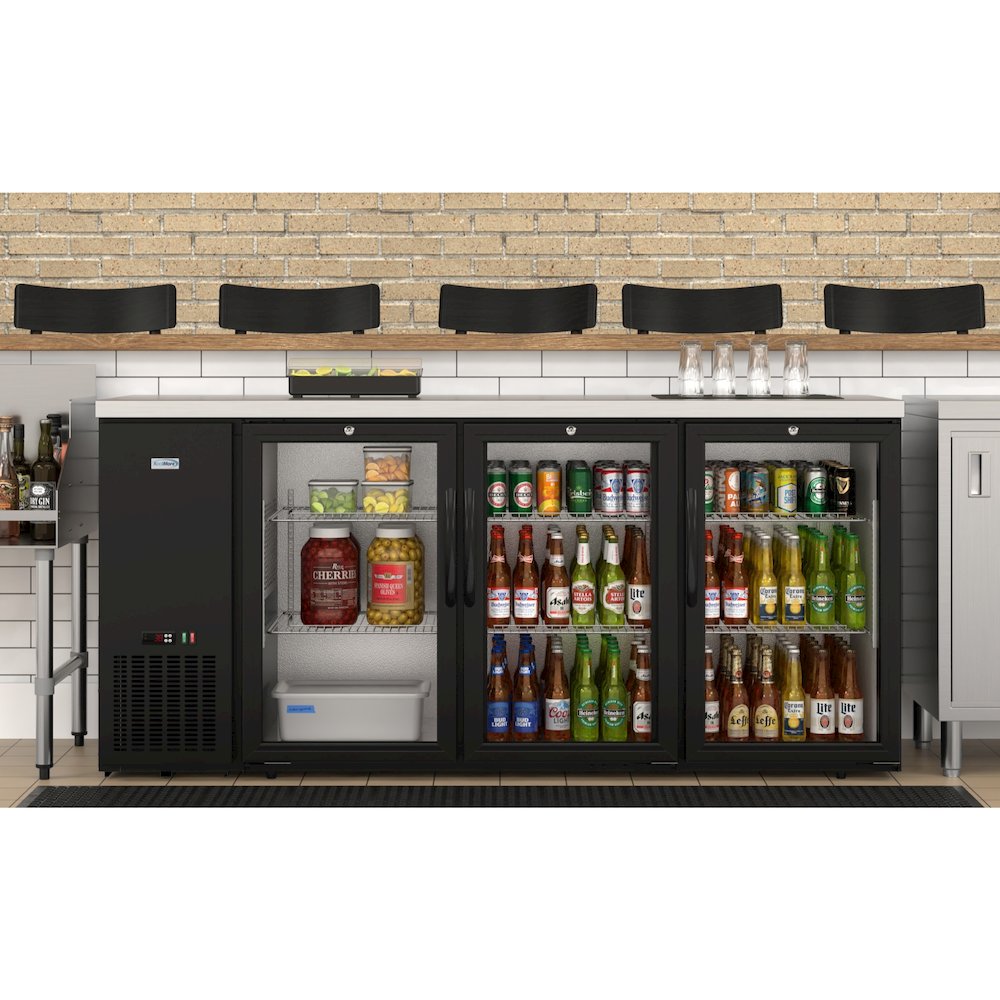 72 in. Three Glass Door Back Bar Cooler Refrigerator. Picture 4