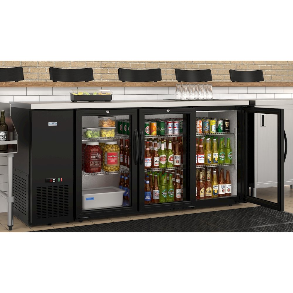 72 in. Three Glass Door Back Bar Cooler Refrigerator. Picture 5