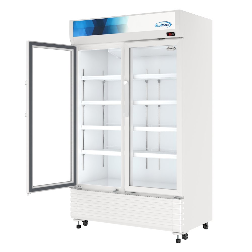 47 in. Commercial 2-Glass Door Merchandiser Refrigerator, 29 cu. ft. in White. Picture 6