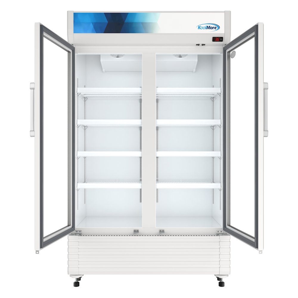 47 in. Commercial 2-Glass Door Merchandiser Refrigerator, 29 cu. ft. in White. Picture 7