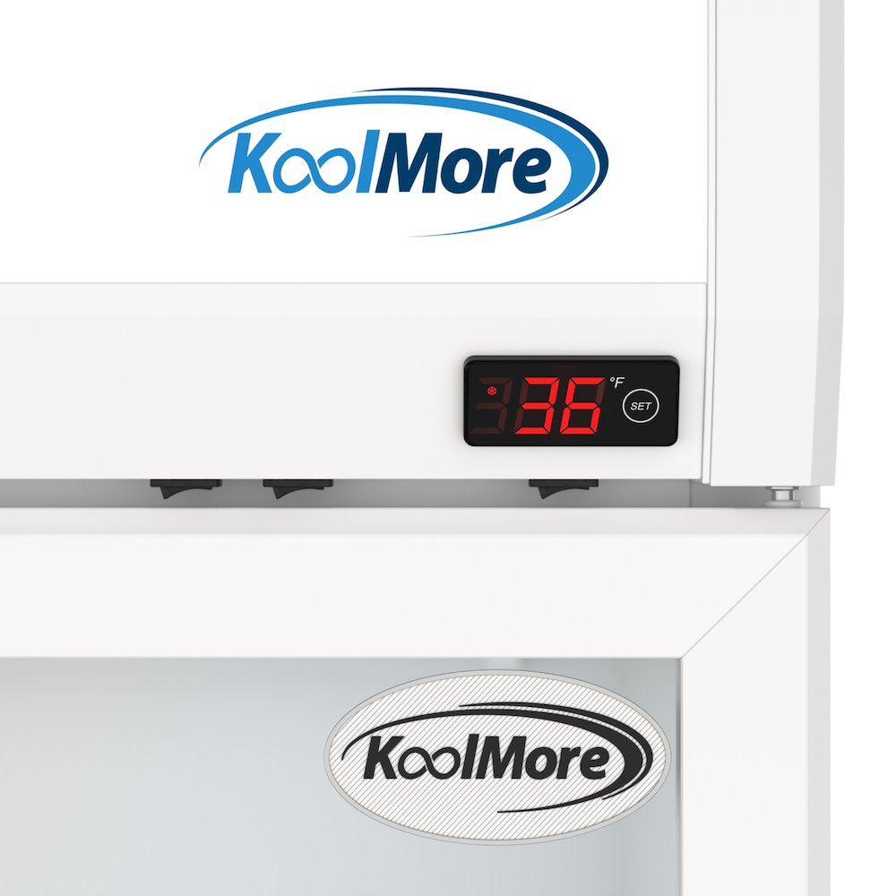 39 in. Commercial 2-Glass Door Merchandiser Refrigerator, 21.9 cu. ft. in White. Picture 10