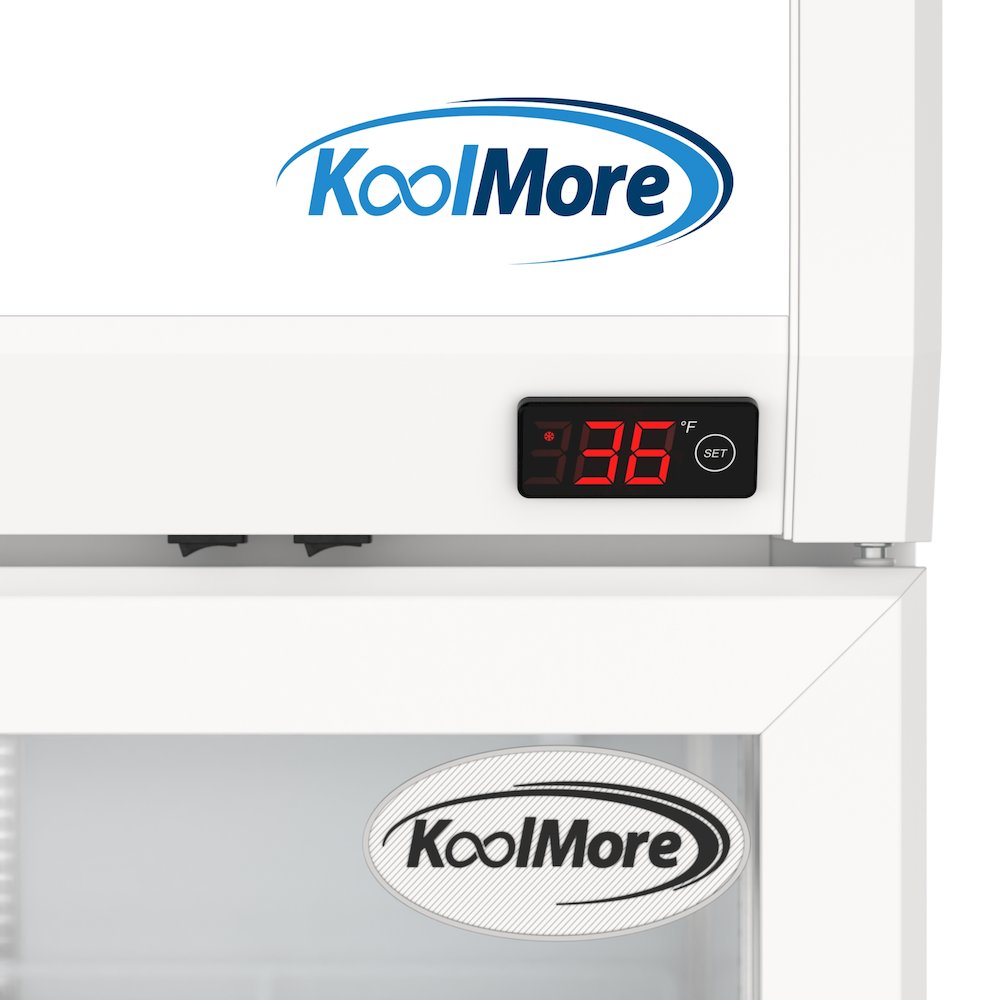 35 in. Commercial 2-Glass Door Merchandiser Refrigerator, 16.5 cu. ft. in White. Picture 8