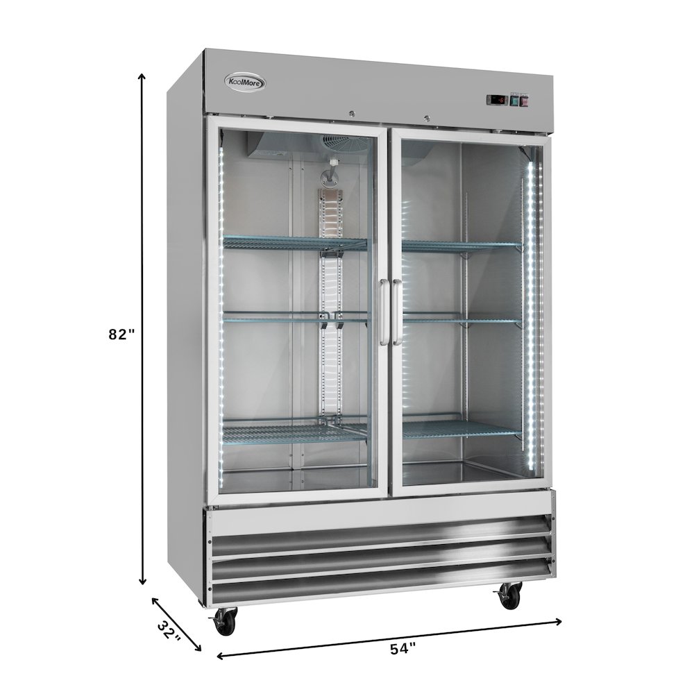 54 in. Two Glass Door Reach-In Freezer 47 cu ft.. Picture 2
