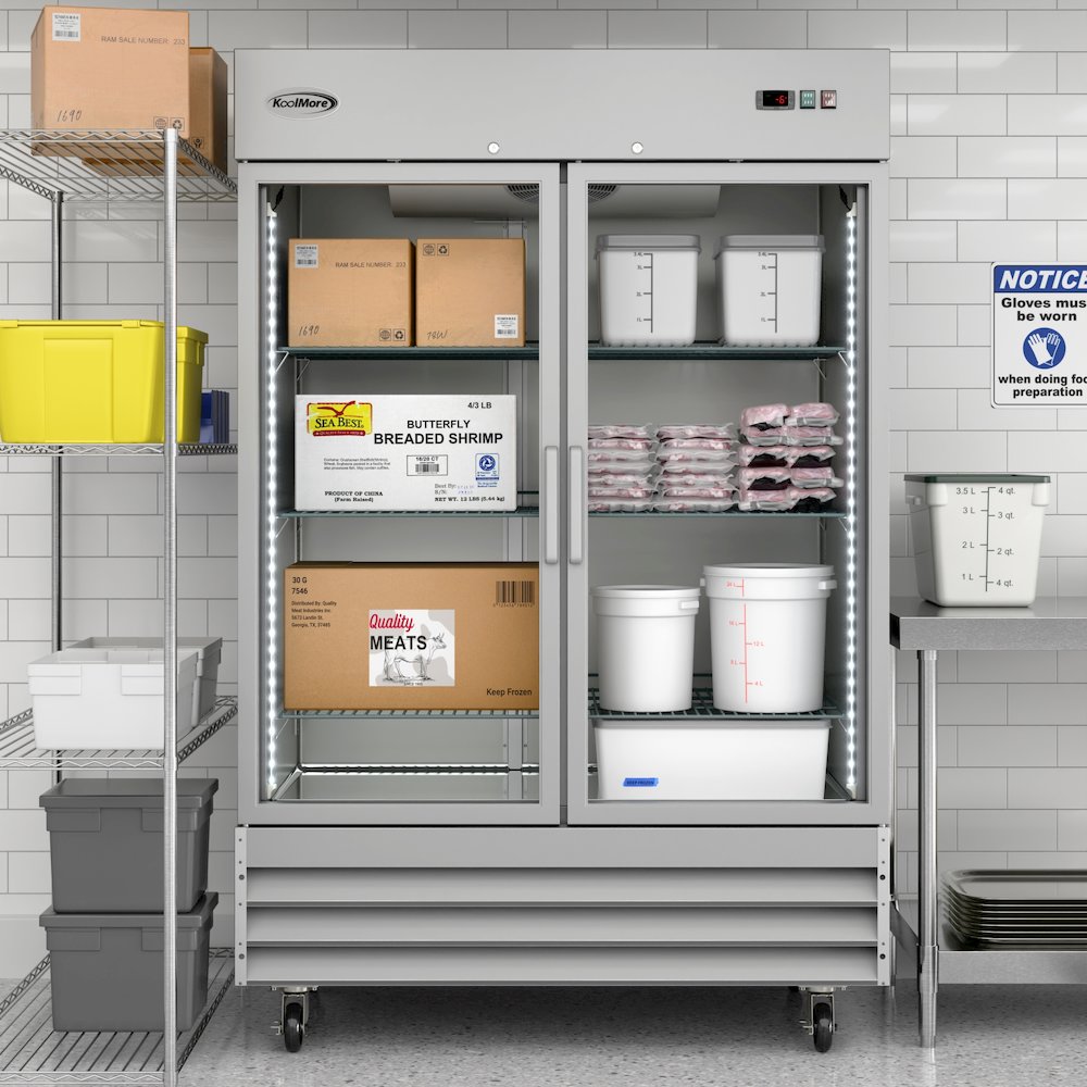 54 in. Two Glass Door Reach-In Freezer 47 cu ft.. Picture 4