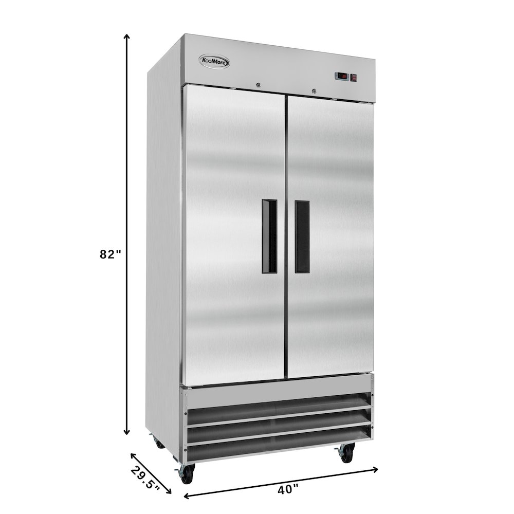 39 in. Commercial Stainless Steel 2-Door Reach-In Refrigerator, 35 cu. ft.. Picture 4