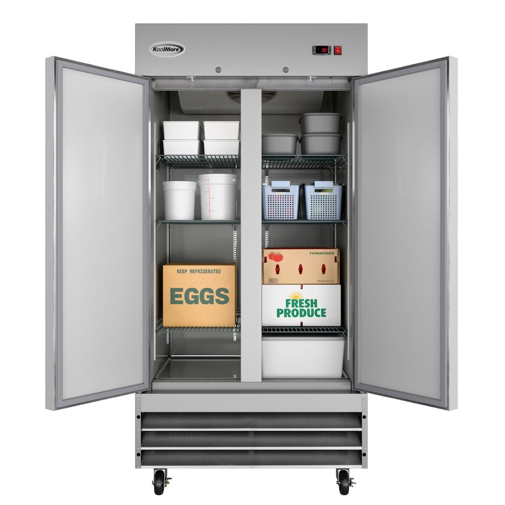 39 in. Commercial Stainless Steel 2-Door Reach-In Refrigerator, 35 cu. ft.. Picture 1