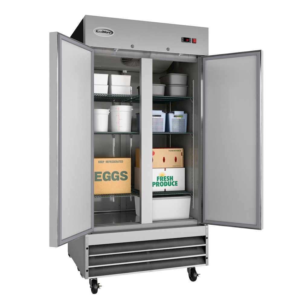 39 in. Commercial Stainless Steel 2-Door Reach-In Refrigerator, 35 cu. ft.. Picture 2