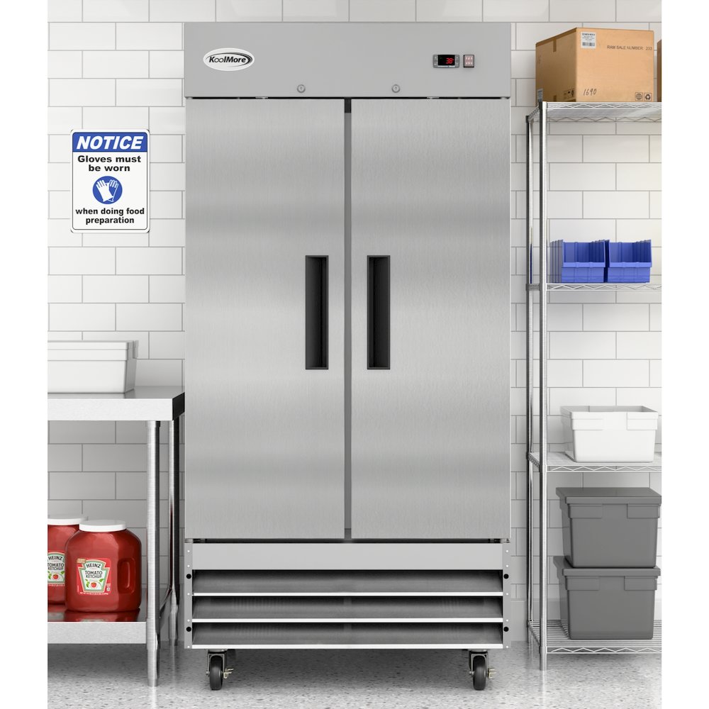 39 in. Commercial Stainless Steel 2-Door Reach-In Refrigerator, 35 cu. ft.. Picture 5