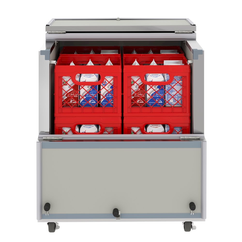 34 in. Milk Cooler for School and Cafeteria, 8 Crate Capacity. Picture 1