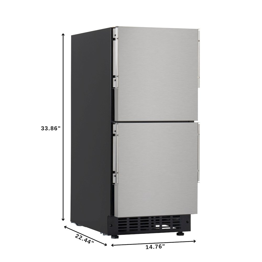15 in. Panel Ready Built-in Double Refrigerator, Frost-Free Undercounter Fridge. Picture 2
