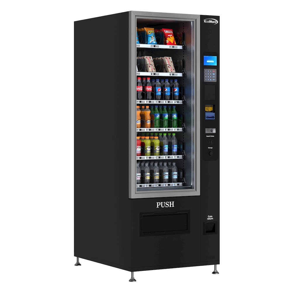Refrigerated Vending Machine with 36 Slots and Bill acceptor in Black. Picture 3
