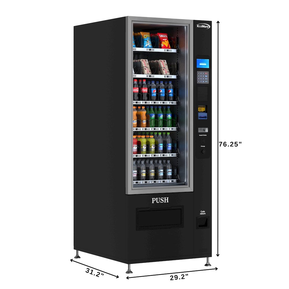 Refrigerated Vending Machine with 36 Slots and Bill acceptor in Black. Picture 4