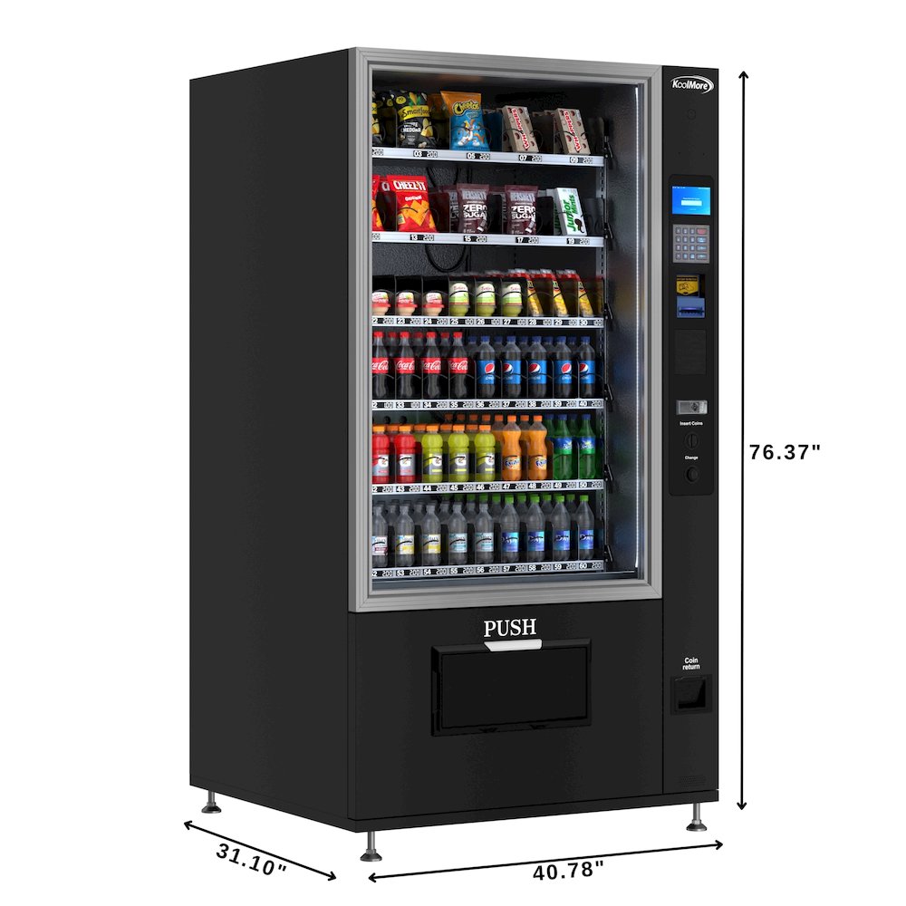 Refrigerated Vending Machine with 60 Slots and Bill Acceptor in Black. Picture 4