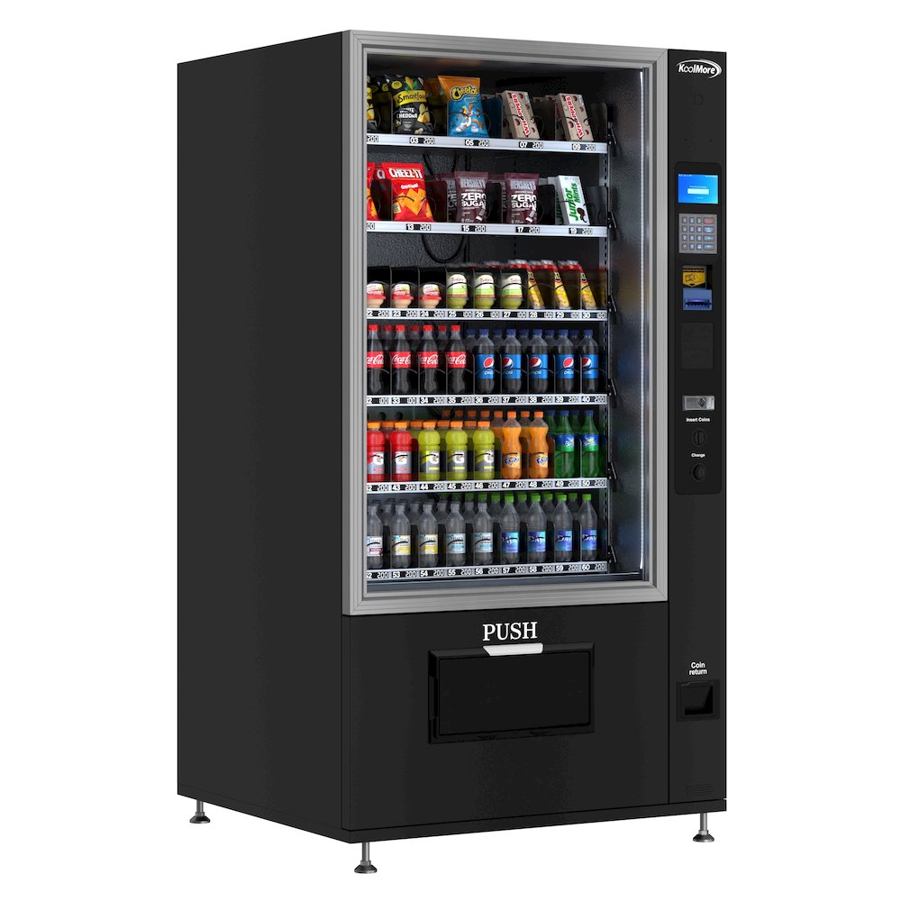 Refrigerated Vending Machine with 60 Slots and Bill Acceptor in Black. Picture 3