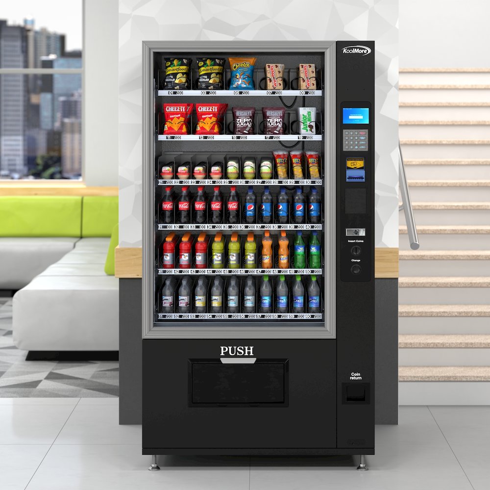 Refrigerated Vending Machine with 60 Slots and Bill Acceptor in Black. Picture 5