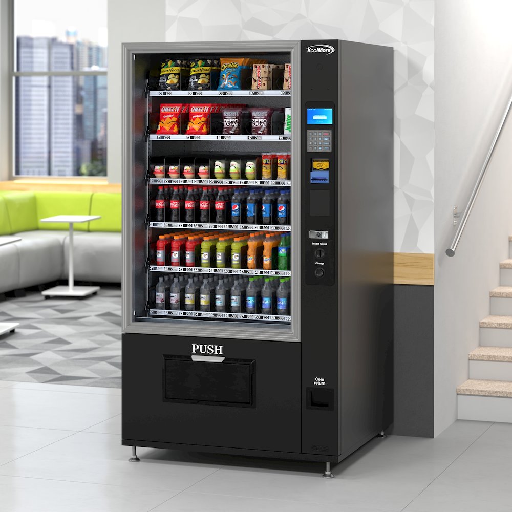 Refrigerated Vending Machine with 60 Slots and Bill Acceptor in Black. Picture 6