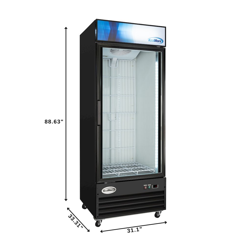 31 in. 25 cu. ft. Commercial Indoor Glass-Door Ice Merchandiser Freezer in Black. Picture 1
