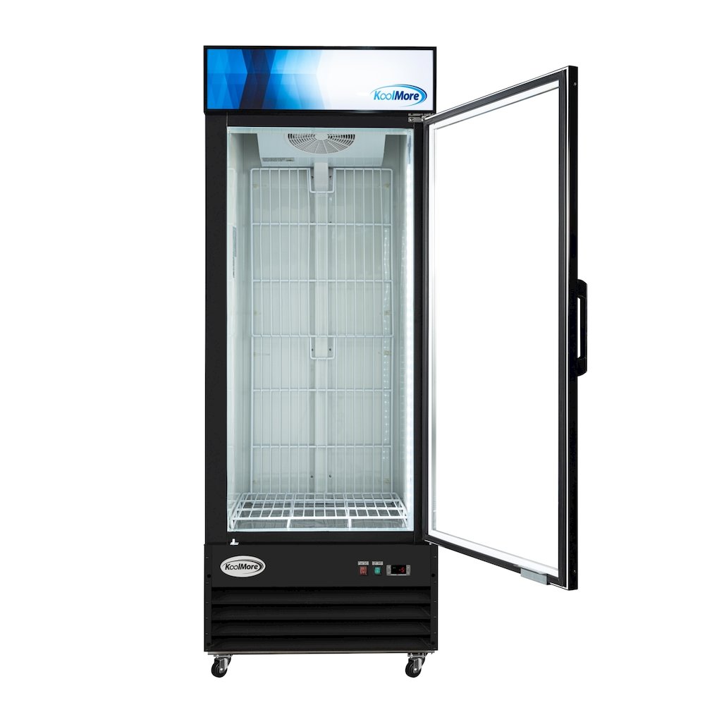 31 in. 25 cu. ft. Commercial Indoor Glass-Door Ice Merchandiser Freezer in Black. Picture 4