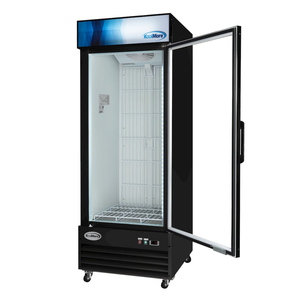 31 in. 25 cu. ft. Commercial Indoor Glass-Door Ice Merchandiser Freezer in Black. Picture 5