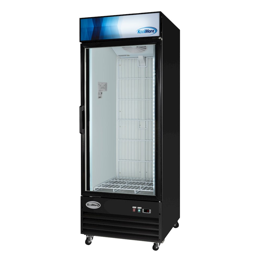 31 in. 25 cu. ft. Commercial Indoor Glass-Door Ice Merchandiser Freezer in Black. Picture 6