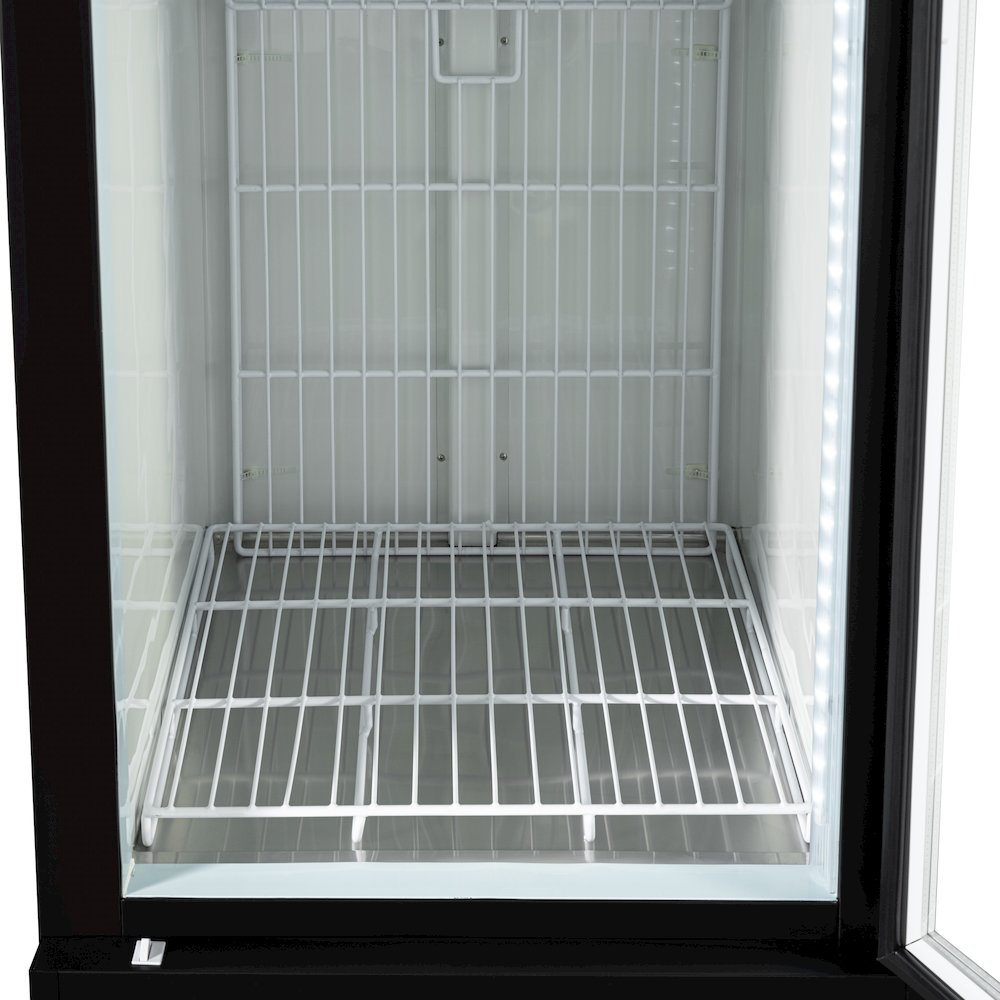 31 in. 25 cu. ft. Commercial Indoor Glass-Door Ice Merchandiser Freezer in Black. Picture 7