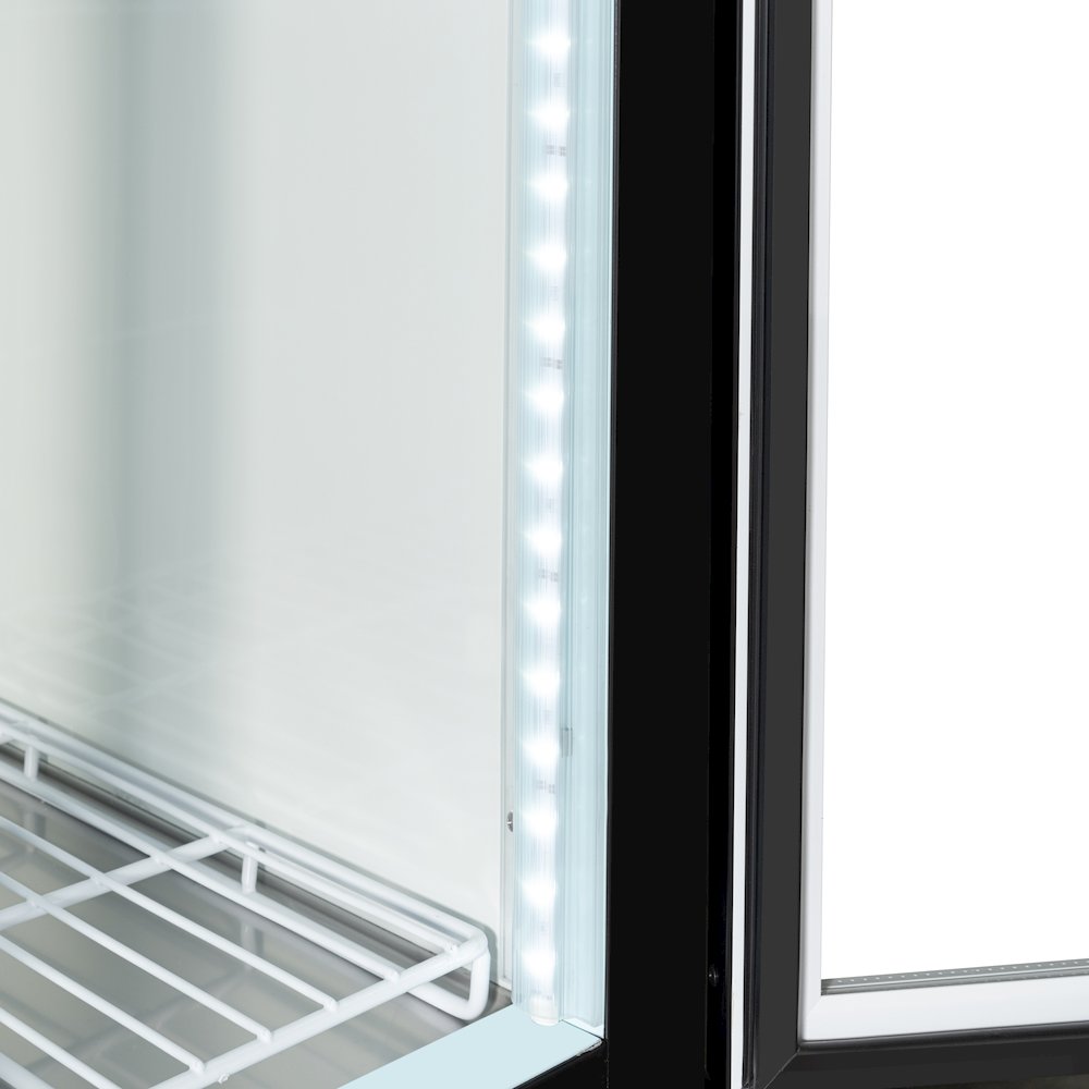 53 in. 42 cu. ft. Indoor Two Glass-Door Ice Merchandiser Freezer in Black. Picture 7