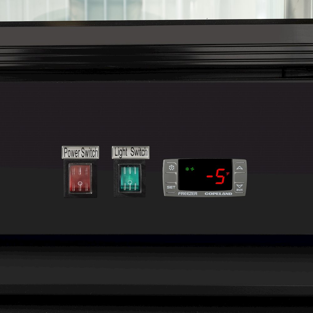 53 in. 42 cu. ft. Indoor Two Glass-Door Ice Merchandiser Freezer in Black. Picture 9