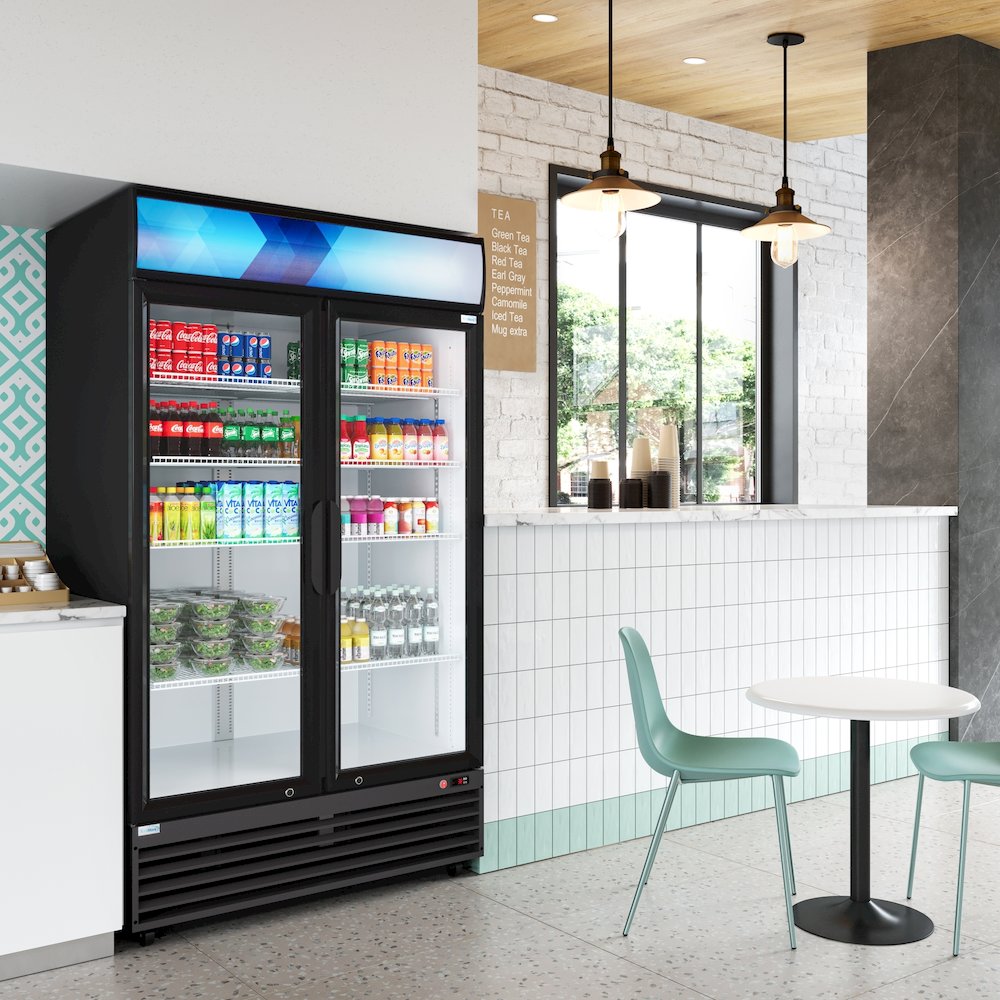 45 in. Two Glass Door Merchandiser Refrigerator - 35 Cu. Ft.. Picture 5