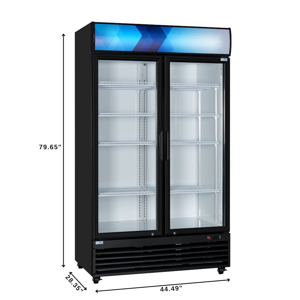 45 in. Two Glass Door Merchandiser Refrigerator - 35 Cu. Ft.. Picture 2