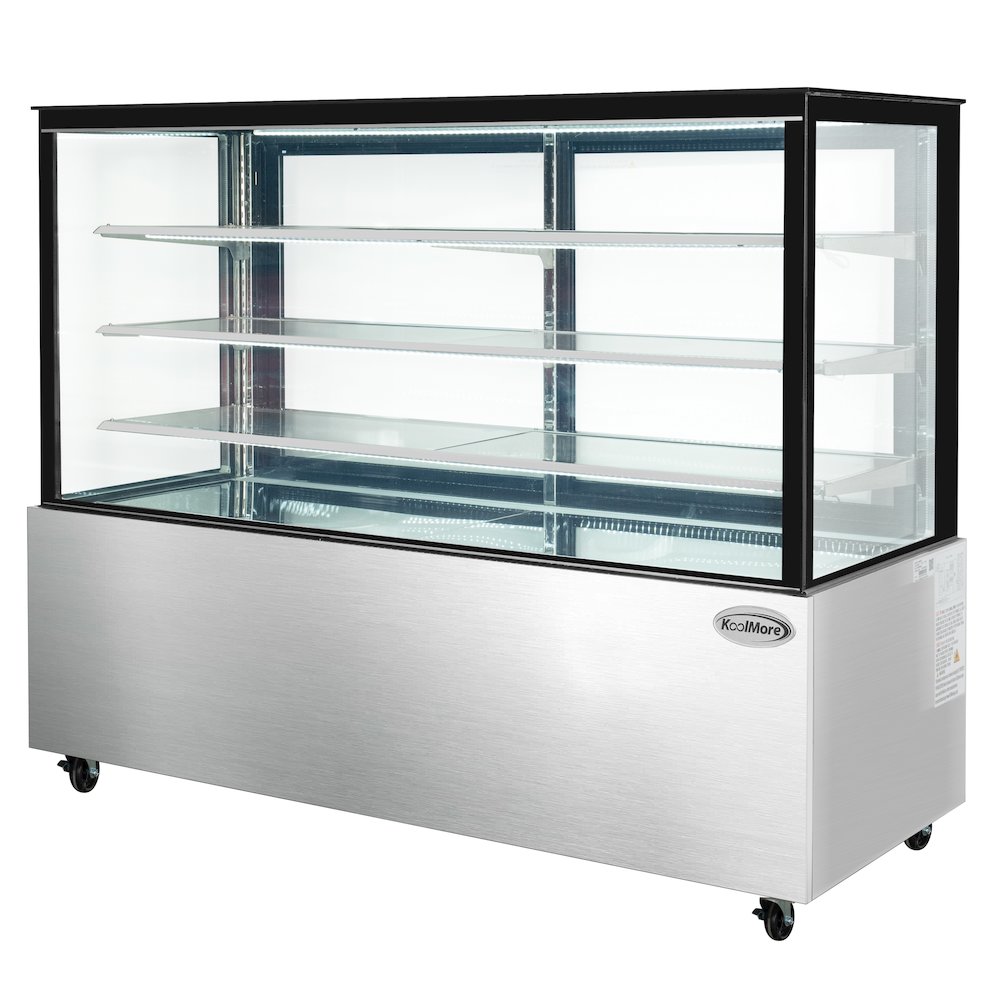 71 in. Refrigerated Bakery Display Case for Cakes, Stainless Steel Frame. Picture 7