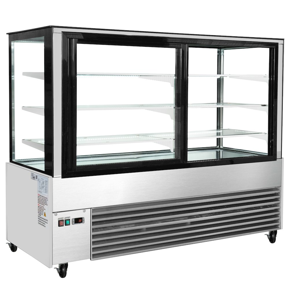 71 in. Refrigerated Bakery Display Case for Cakes, Stainless Steel Frame. Picture 10