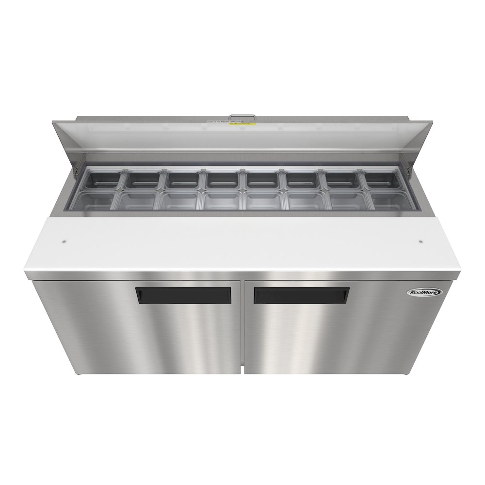 60" 2 Door Refrigerated Salad and Sandwich Prep Table, 16 Pan Capacity. Picture 5