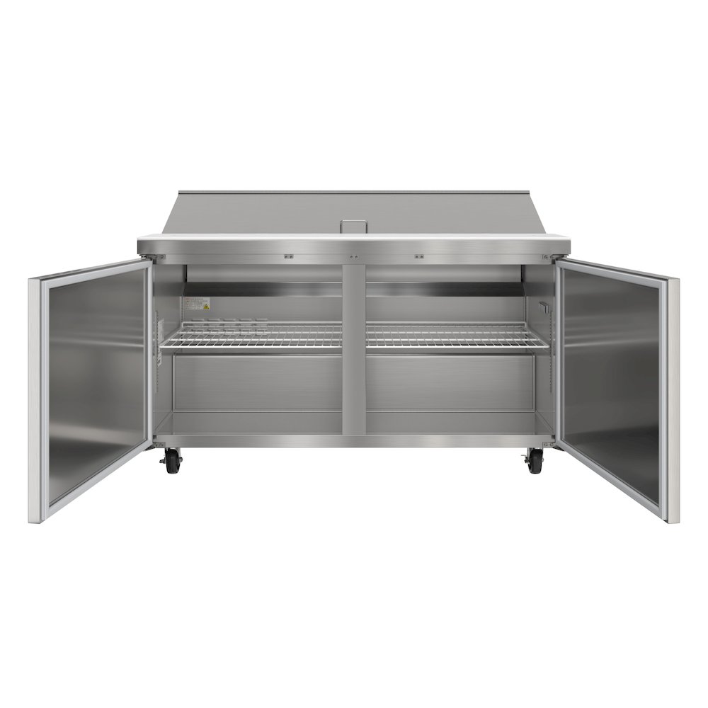 60" 2 Door Refrigerated Salad and Sandwich Prep Table, 16 Pan Capacity. Picture 6