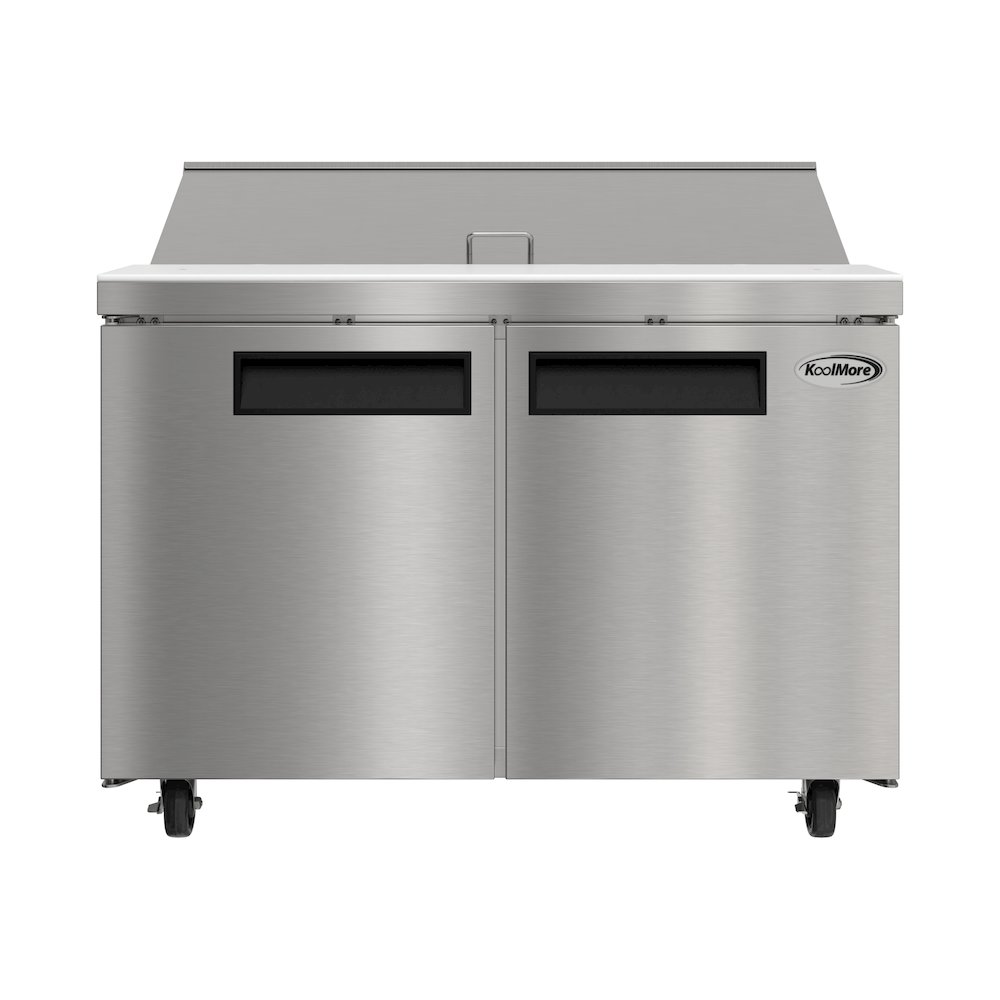 46" 2 Door Refrigeratd Salad and Sandwich Prep Table, 12 Pan Capacity. Picture 10
