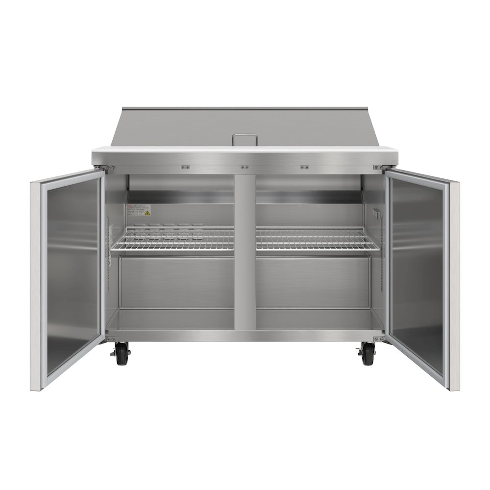 46" 2 Door Refrigeratd Salad and Sandwich Prep Table, 12 Pan Capacity. Picture 6