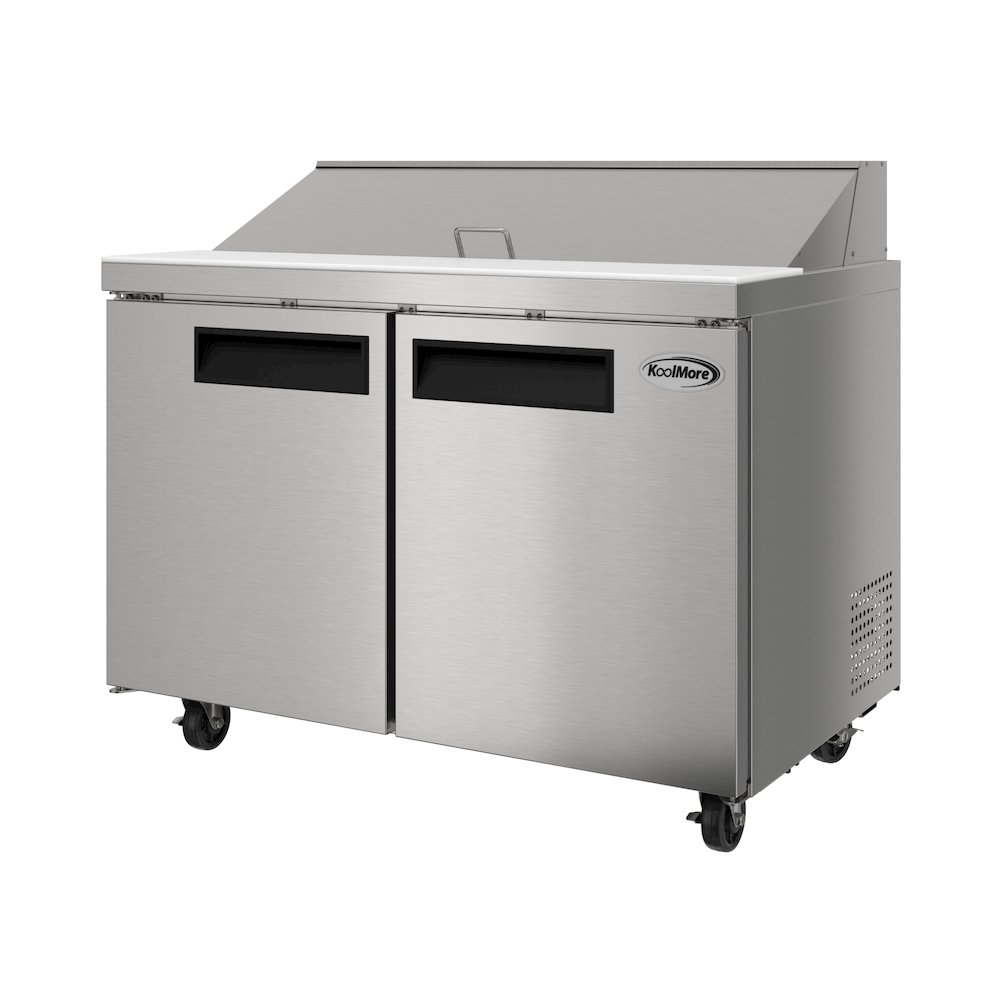 46" 2 Door Refrigeratd Salad and Sandwich Prep Table, 12 Pan Capacity. Picture 7