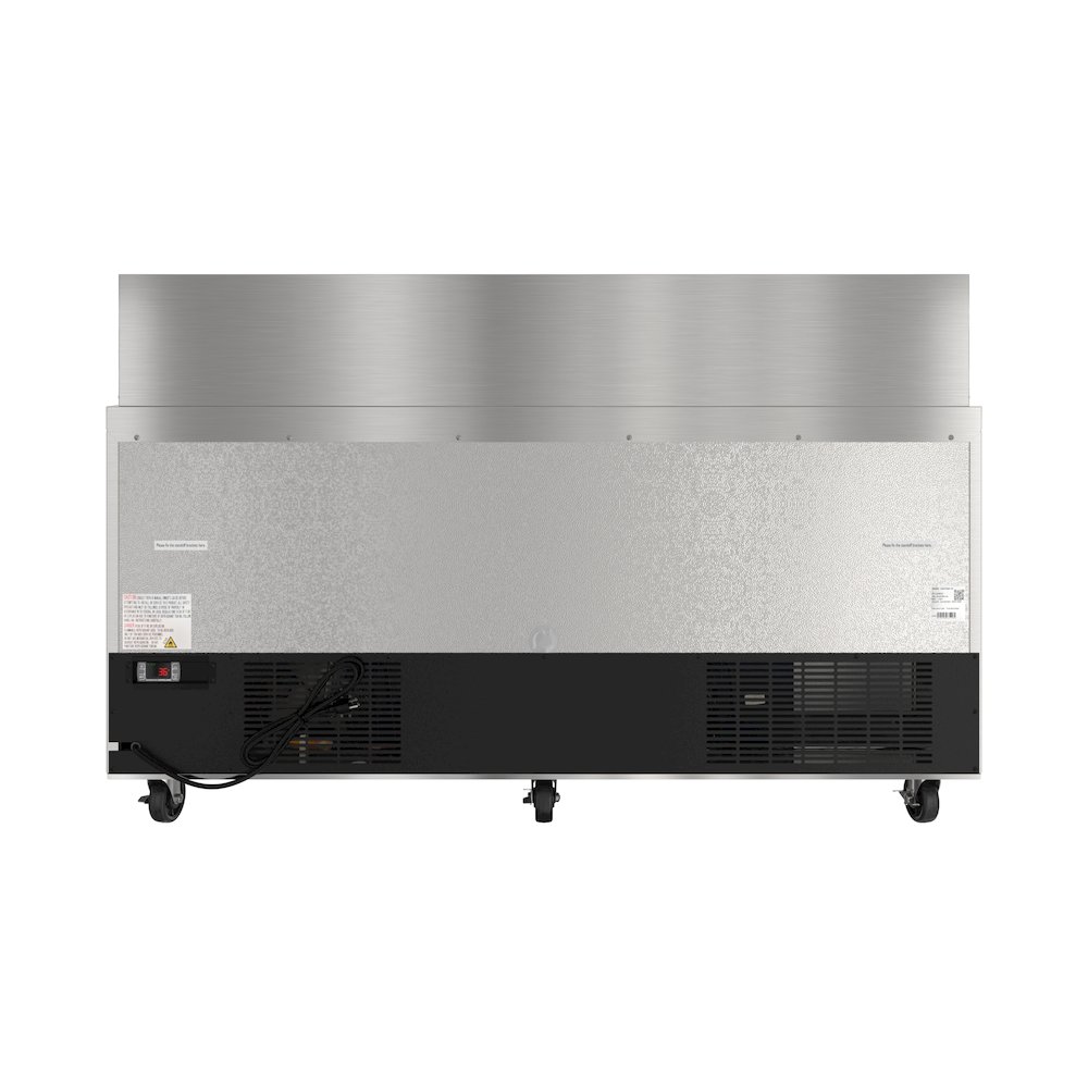 70" 3 Door Refrigerated Mega Salad and Sandwich Prep Table, 30 Pan Capacity. Picture 9