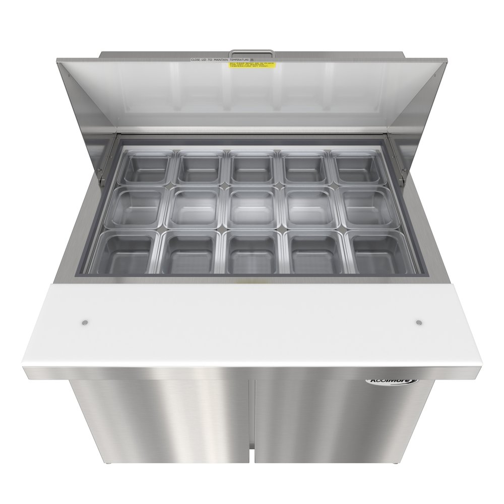36" 2 Door Refrigerated Mega Salad and Sandwich Prep Table, 15 Pan Capacity. Picture 5